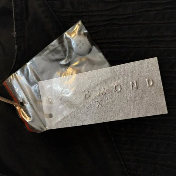 John Richmond X Black Cotton Ruched Cropped Skinny Pants Jeans Sz 38 NWT - Picture 11 of 11